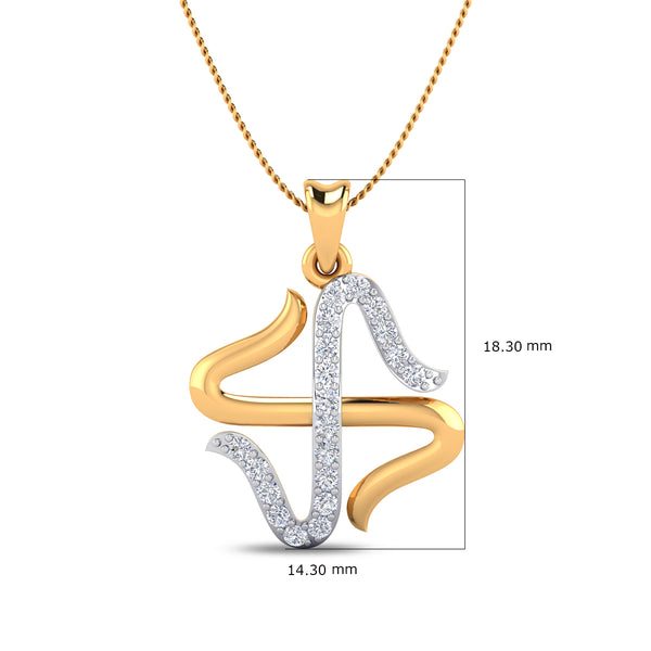 Swastika Diamond Pendant (Without Chain)