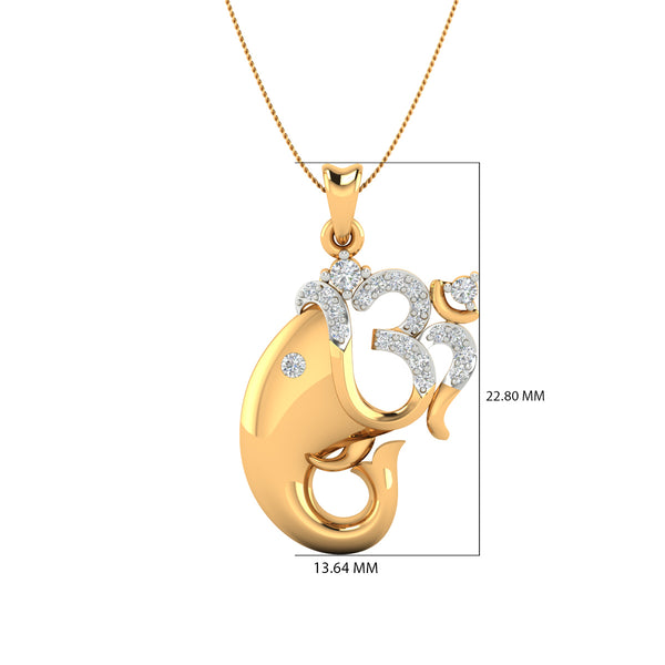 Ganeshaya diamond pendant (Without Chain)
