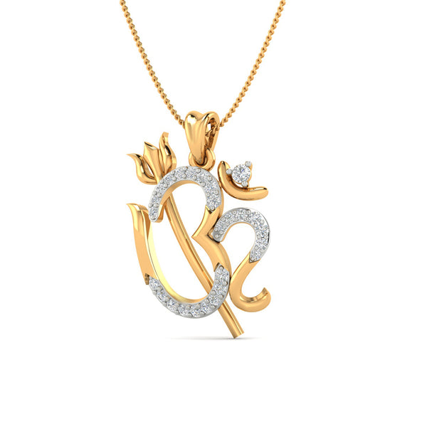 Om Diamond Pendant (Without Chain)
