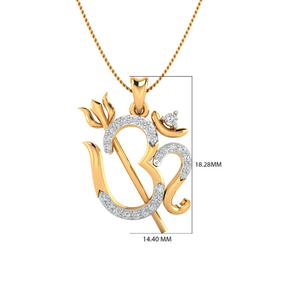 Om Diamond Pendant (Without Chain)
