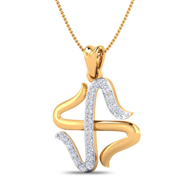 Swastika Diamond Pendant (Without Chain)