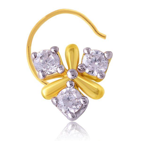 Enchanting Caduceus diamond nose pin
